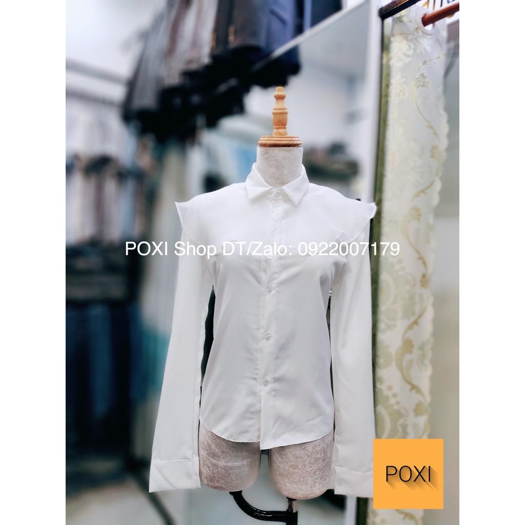 Áo Sơ Mi Cổ Cách Điệu Voan Kiếng (TRẮNG)