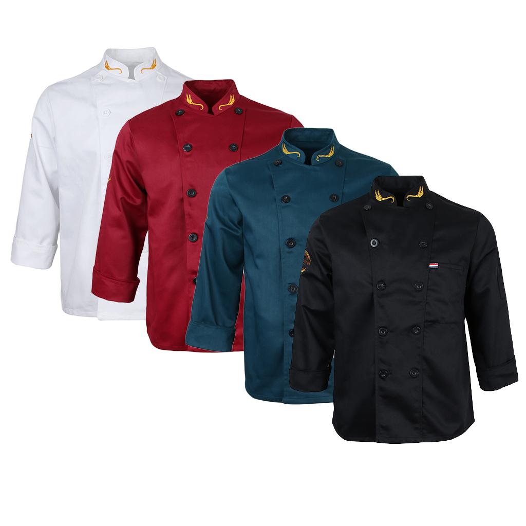 Women Men’s Chef Jacket Kitchen Uniform Food Service Waiters' Work Clothes