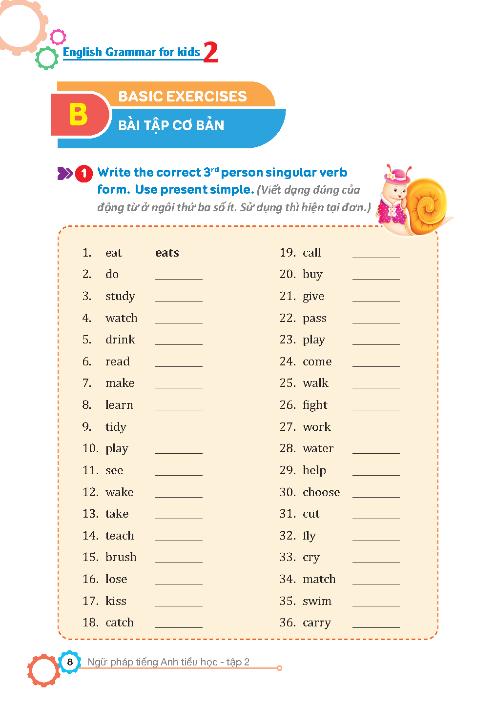 English Grammar For Kids - Ngữ Pháp Tiếng Anh Tiểu Học - Tập 2 (Có Đáp Án)