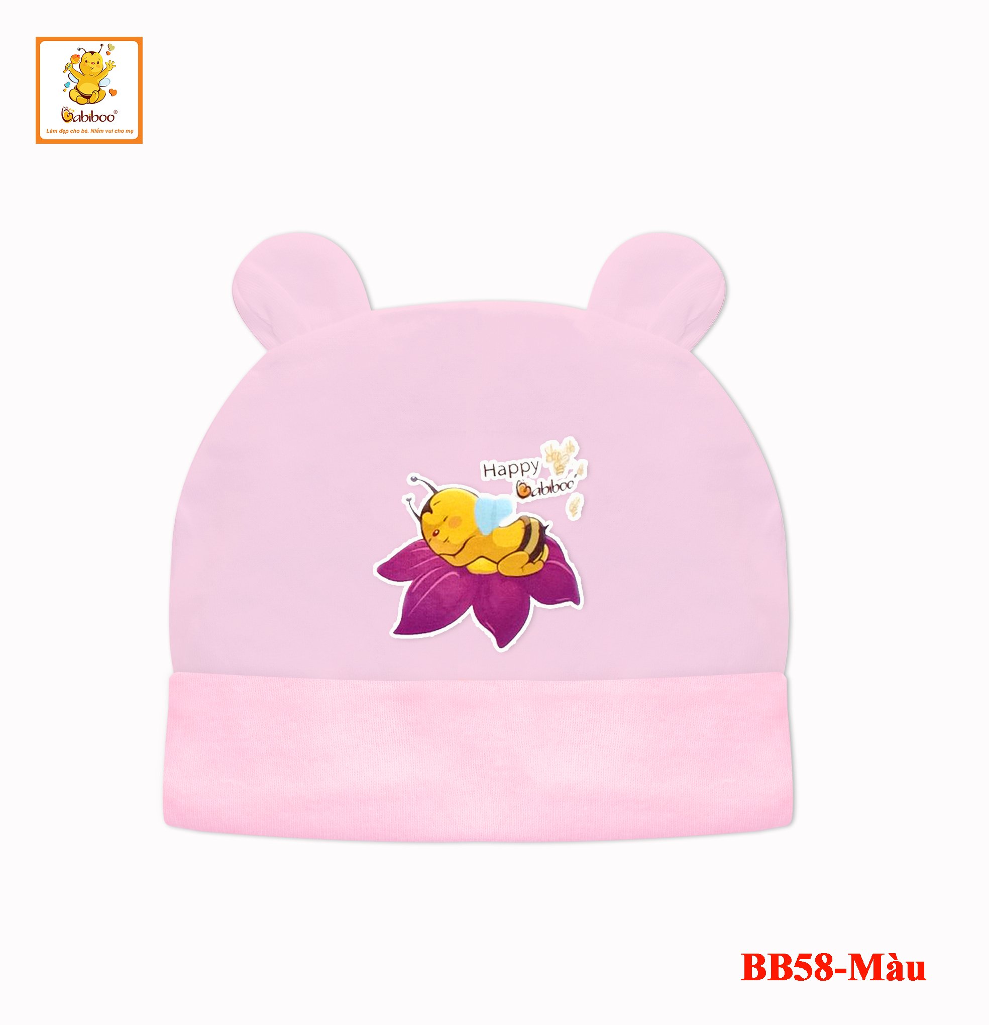 Nón sơ sinh Babiboo mũ sơ sinh cotton mềm mại, thấm hút tốt  BB58