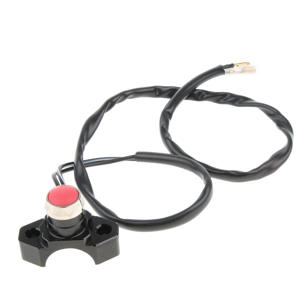 Motorcycle CNC Engine Stop Start Button for Dirt ATV Black