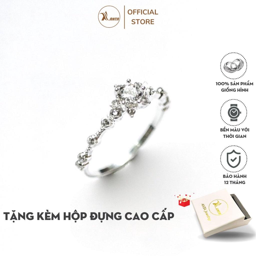 Nhẫn bạc nữ ATJ9032 , Princess ring with stones ANTA Jewelry