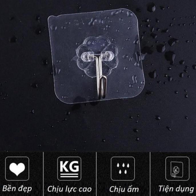 (Siêu dính) Combo 10 móc dán tường siêu dính siêu chắc treo đồ chịu lực 10kg mini trong suốt