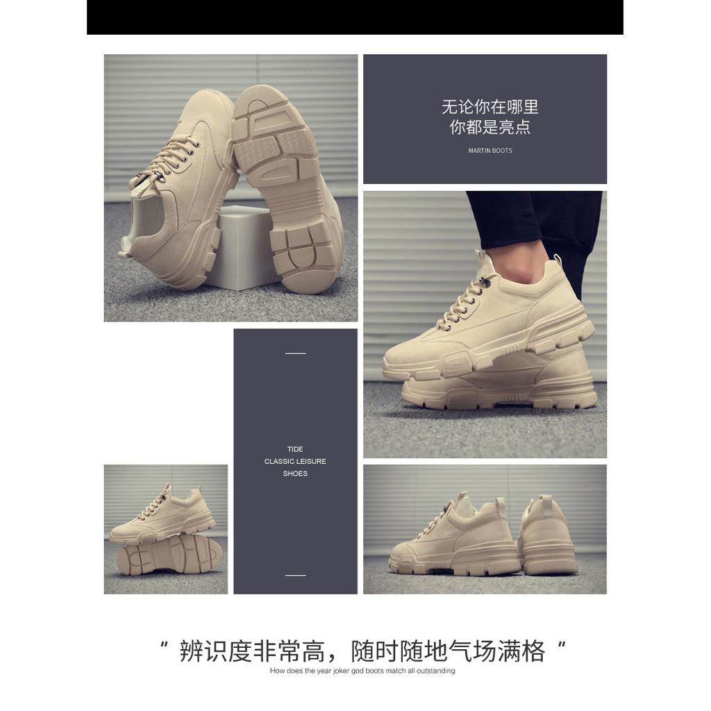 Giày thể thao nam,Giày sneaker nam A042 màu be da lộn dáng đẹp