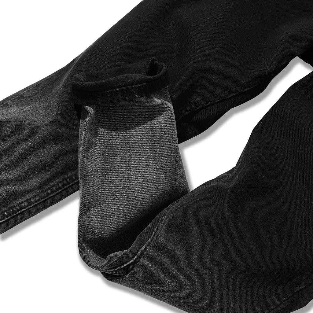 Quần Jean Dài Nam Màu Đen Phối Ống Xám BY COTTON Basic Black Grey Jeans