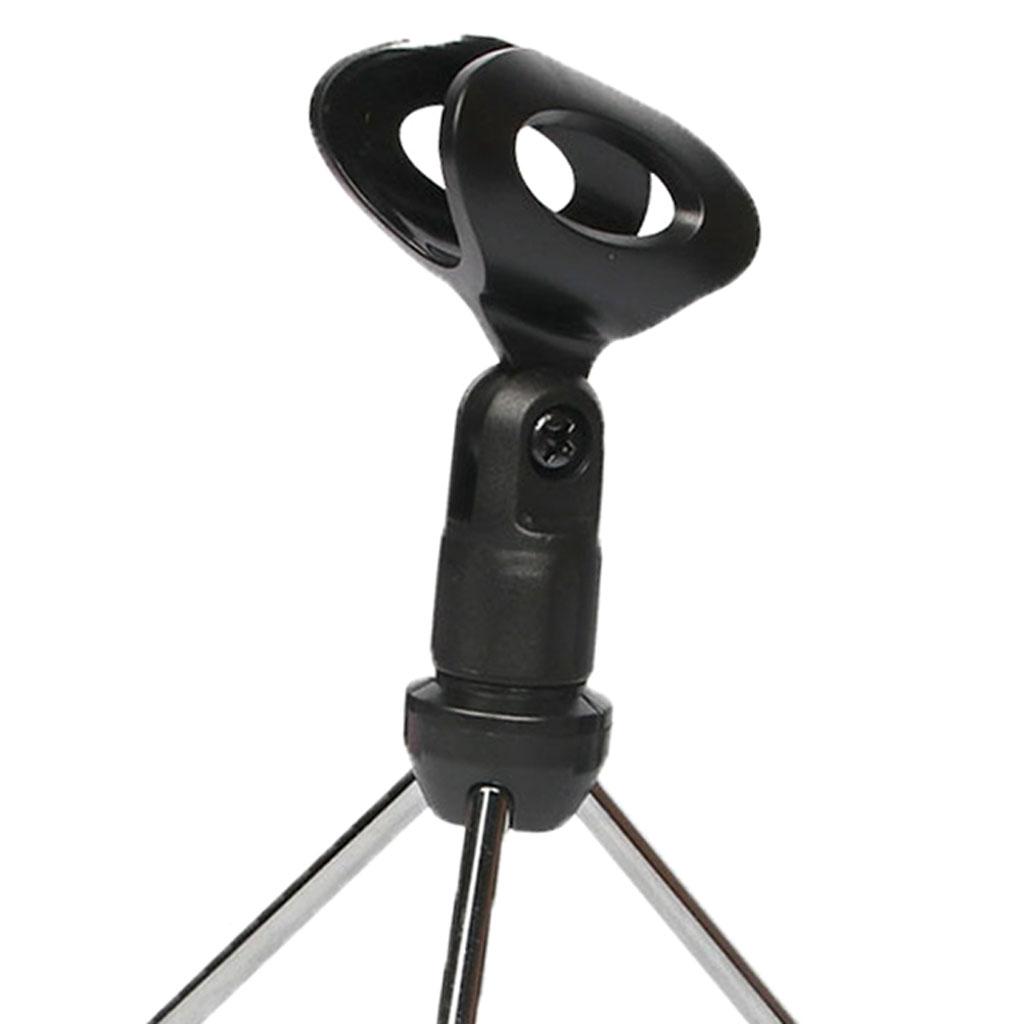 Universal Adjustable Desk Mic Stand Desktop Tabletop Table Top Short Microphone Stand with Non-Slip Mic Clip