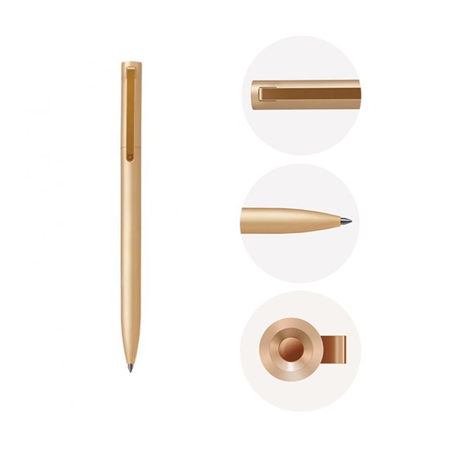 Bút bi Xiaomi Mi Aluminum Rollerball Pen 0.5mm - Vàng Đồng - Hàng Nhập Khẩu