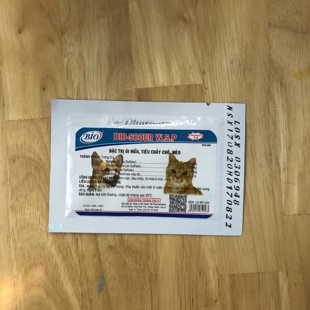 Bio Scour - Hỗ trợ kiểm soát viêm ruột, nôn, tiêu chảy ở chó mèo, gói 5gr