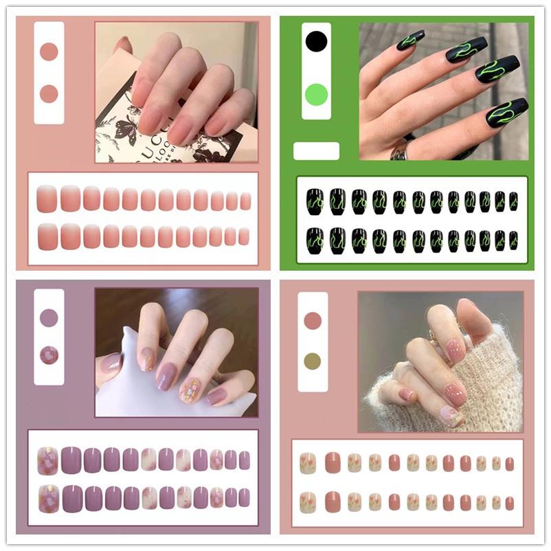 Net red Móng Tay Giả Nhỏ Tươi Tắn Dán Móng Tay Có Thể Tháo Rời Chống Thấm Nước ins MM