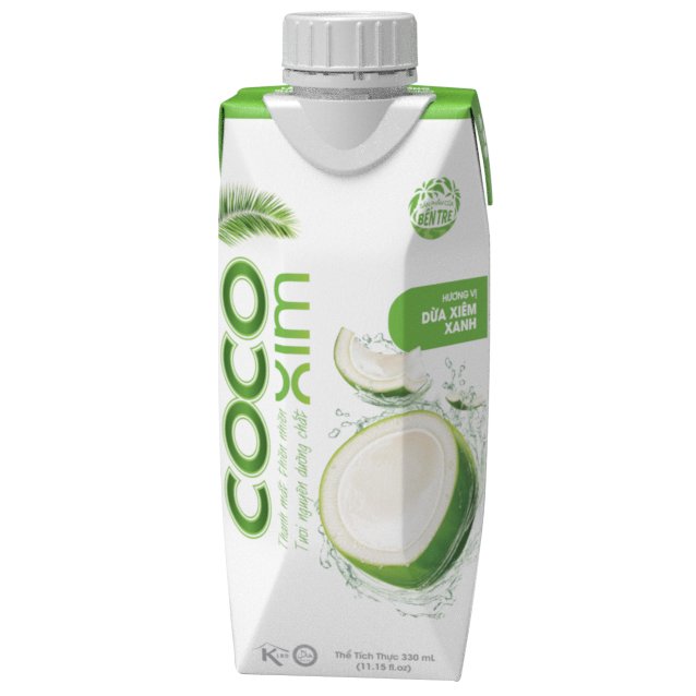 Thùng 12 Hộp Nước Dừa Cocoxim Xanh (330ml x12 Hộp)