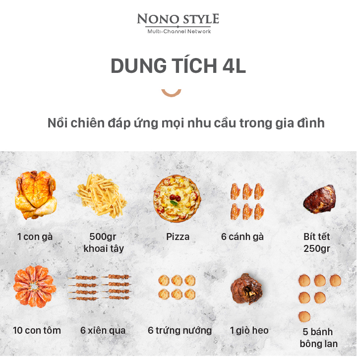 Nồi Chiên Không Dầu BIYI AF611 (4L) - Hàng Chính Hãng