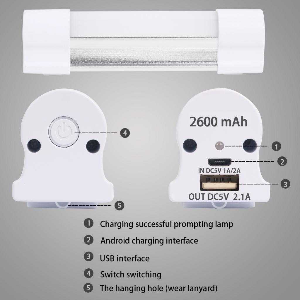 LED Emergency Light Warm White White USB Rechargeable Outdoor Camping Lamp
