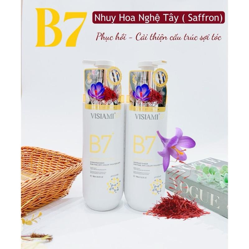 BỘ DẦU GỘI XẢ BIOTIN B7 VISIAMI PHỤC HỒI MỀM MƯỢT GIẢM GÃY RỤNG TÓC - XANH - GỪNG ĐEN