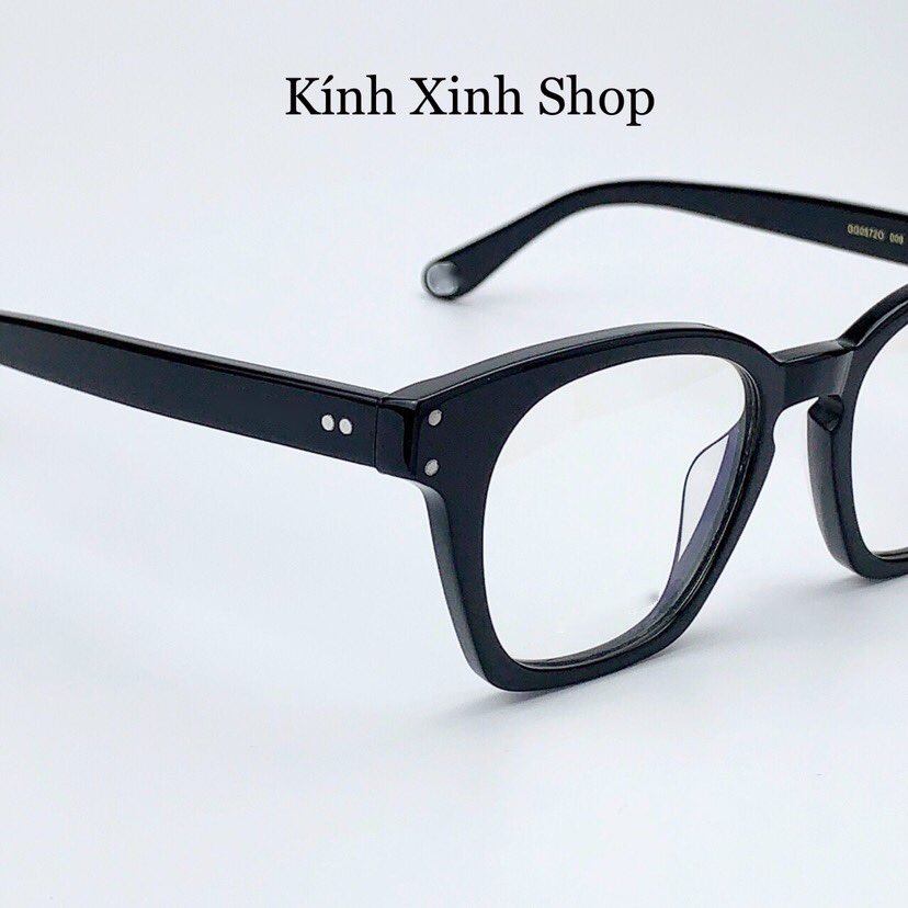 Gọng kính cận, Kính giả cận Mắt vuông bản nhựa tròng chống ánh sáng xanh, chống uv cao cấp