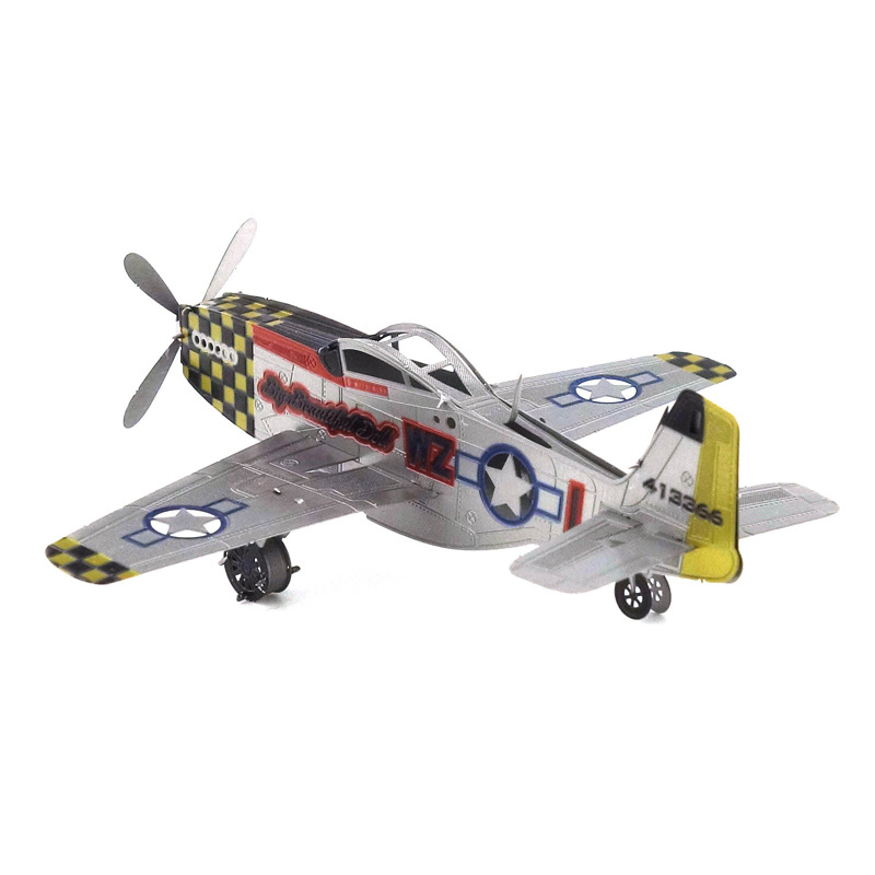 Mô hình thép 3D tự ráp máy bay P51 Mustang màu