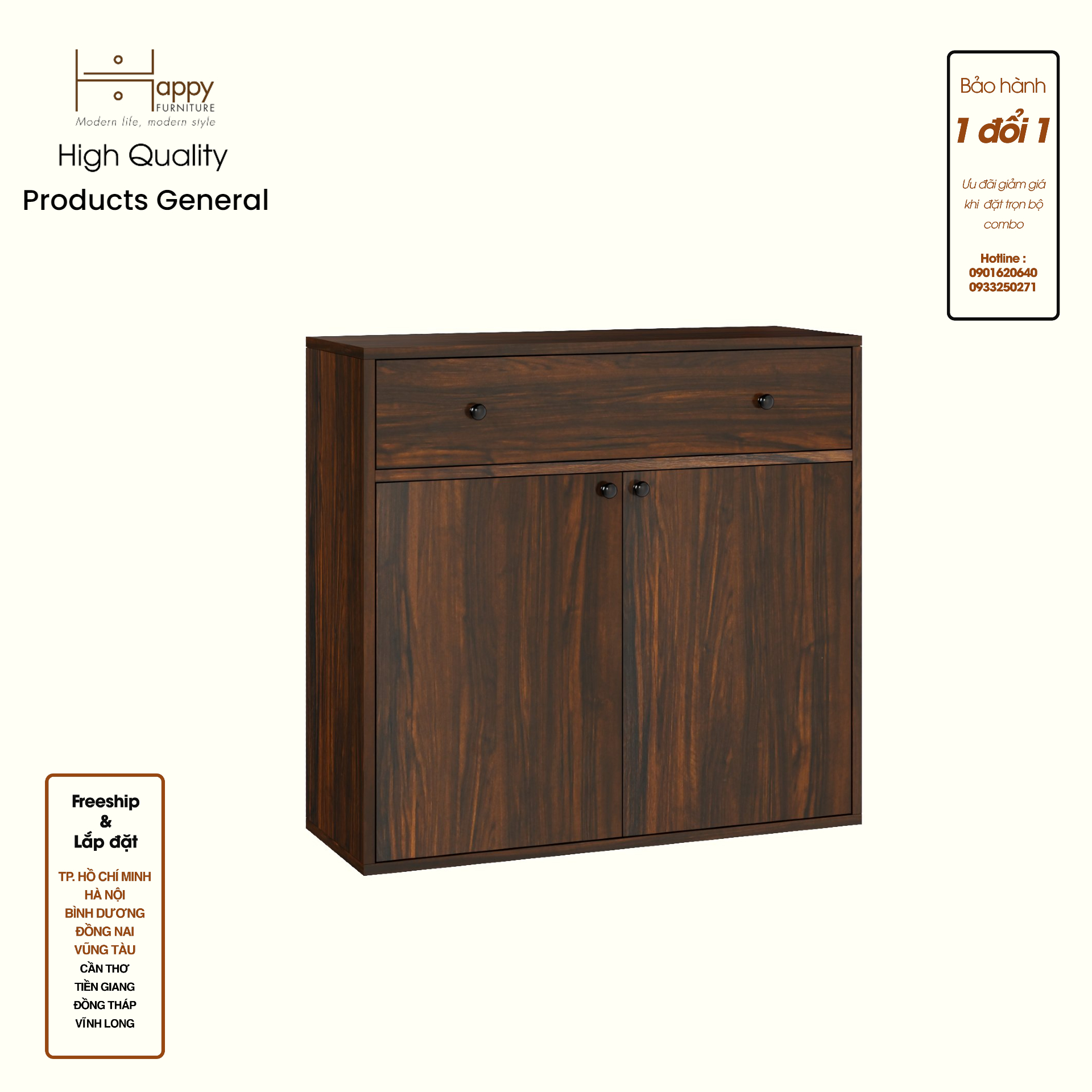 HAPPY FURNITURE , ZACY - Tủ lưu trữ 2 cửa mở , TCM_206 , 80cm x 32cm x 76cm DxRxC, Sản phẩm phổ thông