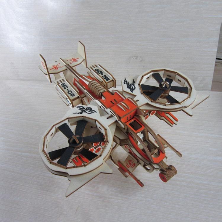 Đồ chơi lắp ráp gỗ 3D Mô hình Máy bay Bọ Cạp Scorpion Fighter HD-CY047 Laser