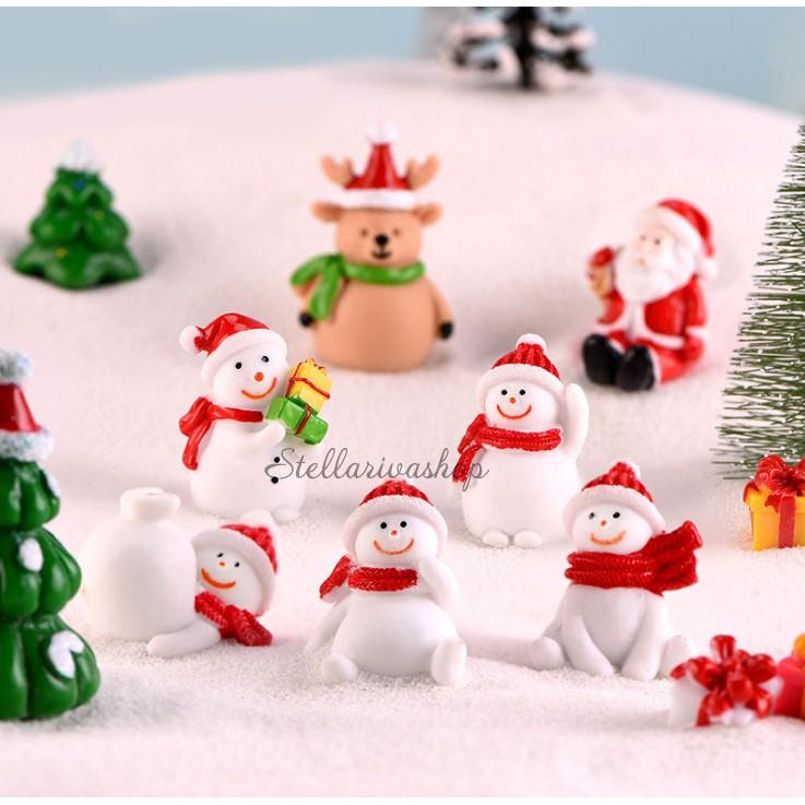 Mô hình người tuyết, ông già noel, cây thông trang trí tiểu cảnh Giáng Sinh, Noel Terrarium quà tặng trang trí