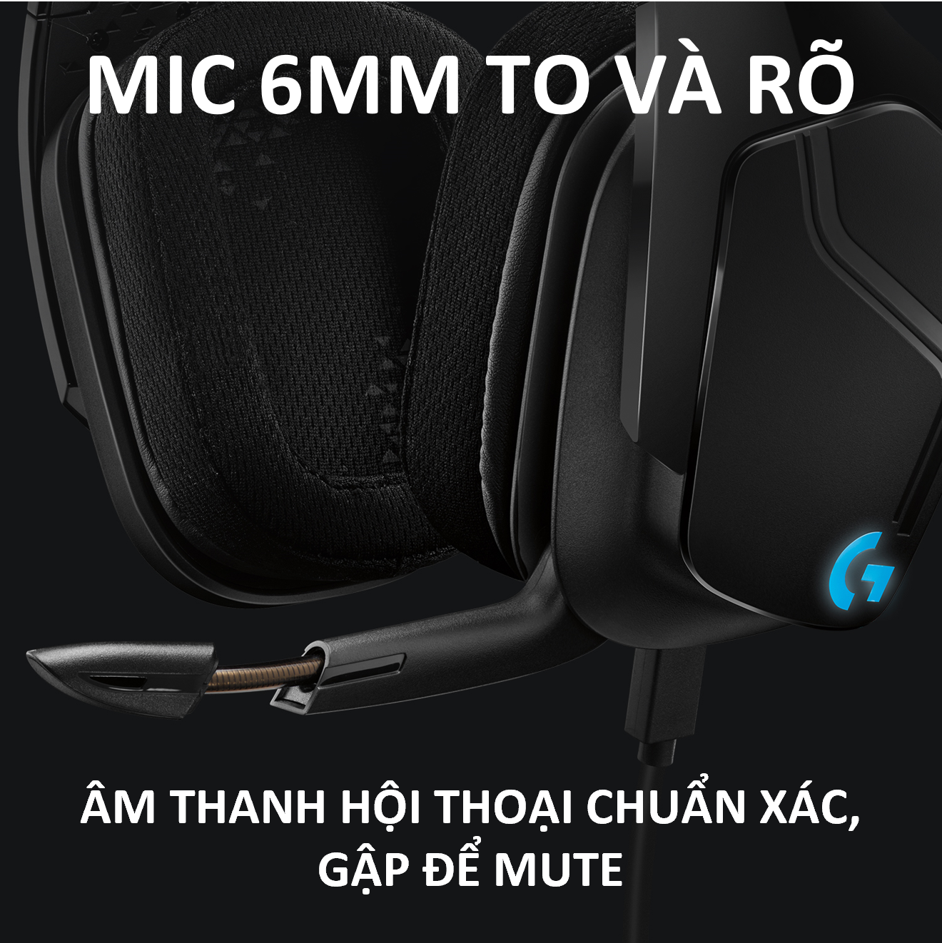 Tai nghe game RGB có dây Logitech G633s - Âm vòm 7.1, màn loa 50mm, 3 nút lập trình, Mic to rõ -Hàng chính hãng