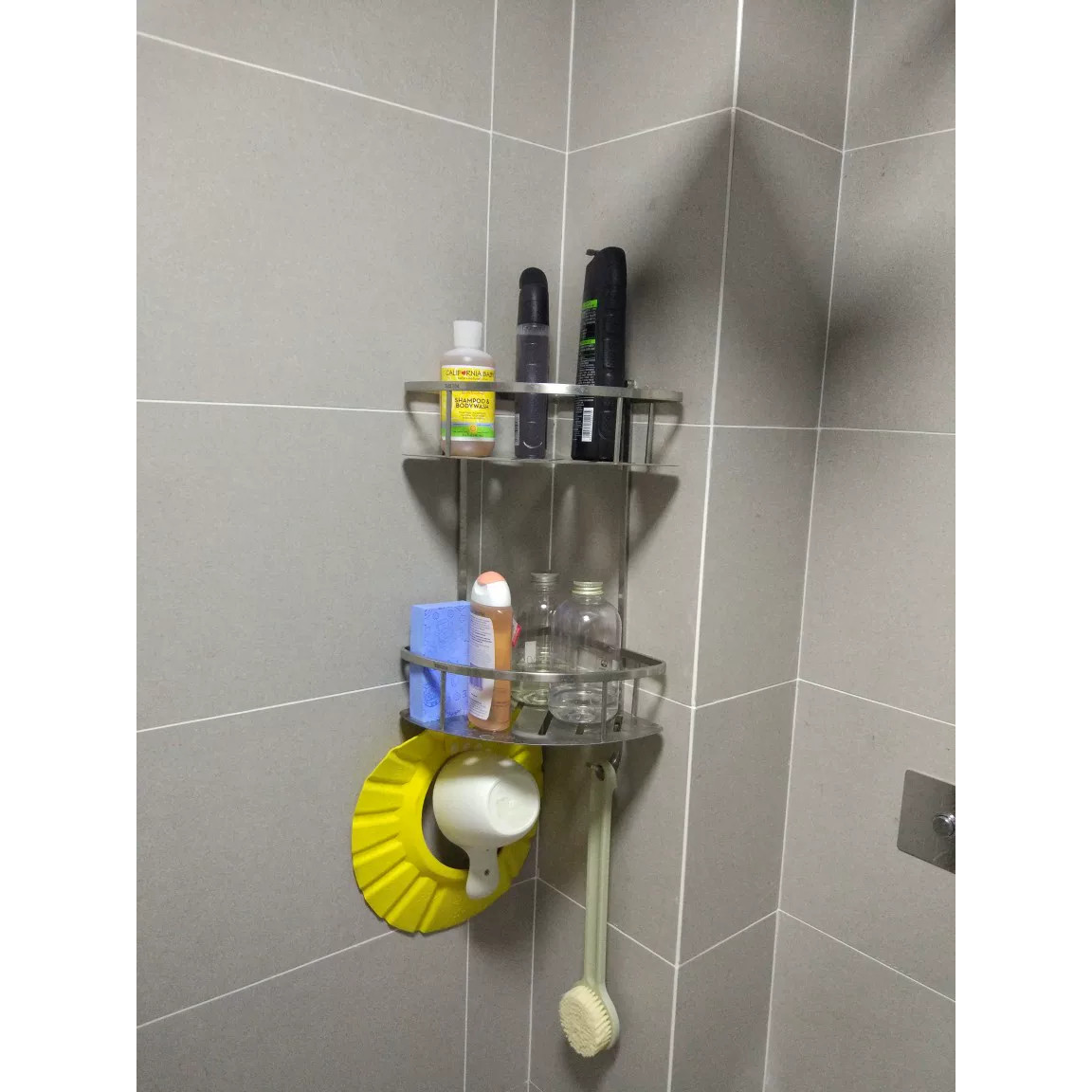 KỆ GÓC 2 TẰNG ĐỂ MỸ PHẨM PHÒNG TẮM INOX