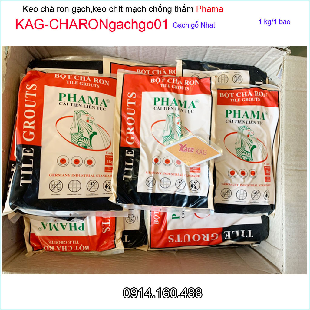 1Kg Keo chà ron phama gạch gỗ nhạt KAG-CHARONgachgo01, bột chít mạch khe ron gạch chống thấm-chống rêu mốc