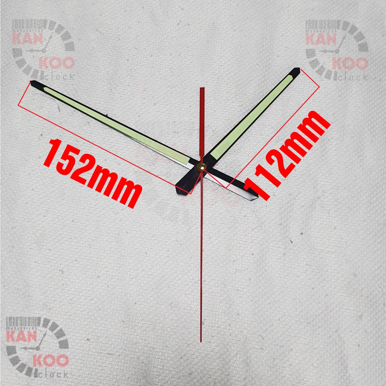 Kim đồng hồ treo tường dạ quang, phát sáng vào ban đêm loại dài 15.2cm mã số K6124