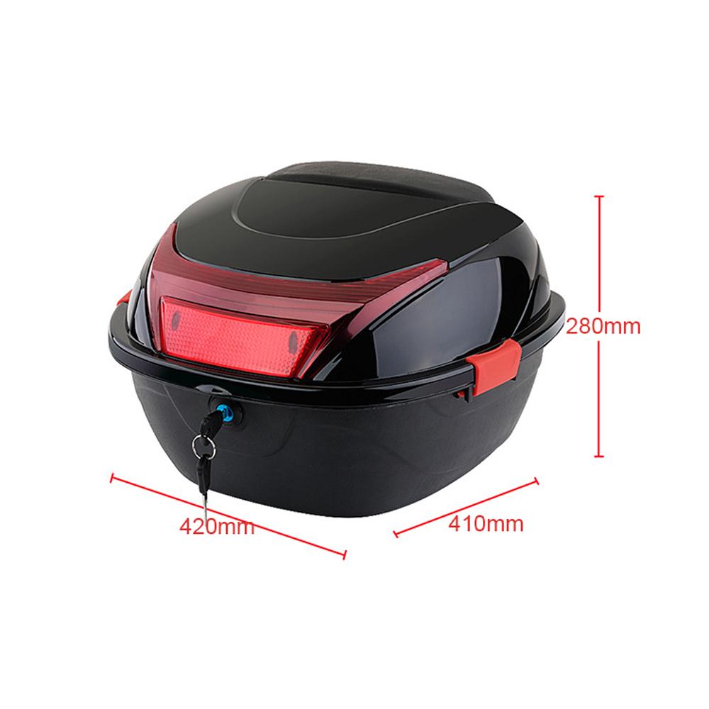28L Motorcycle Tail Box Rear Trunk Large Capacity Motorbike Luggage Storage Case Waterproof with 2 Keys Side Snaps