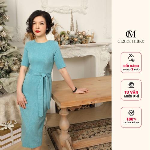 Đầm tay zeclang CLARA MARE chất liệu vải Đũi Nhật DRE3042