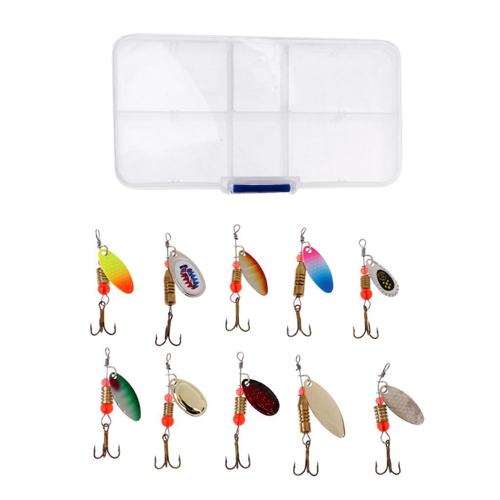 10Pcs/30Pcs Metal Fishing Lures with Treble Hooks - Assorted Spoon Baits for Bass Salmon Trout