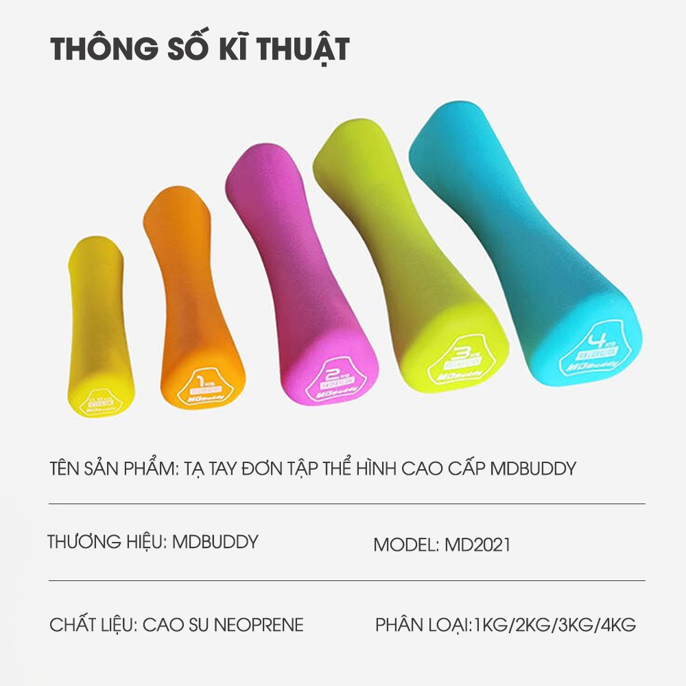 Tạ tay đơn tập thể hình chính hãng MDBuddy MD2015