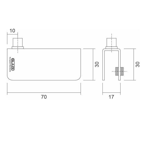 Bản lề tủ kính 1 cánh  không hít dùng kính 10-12mm