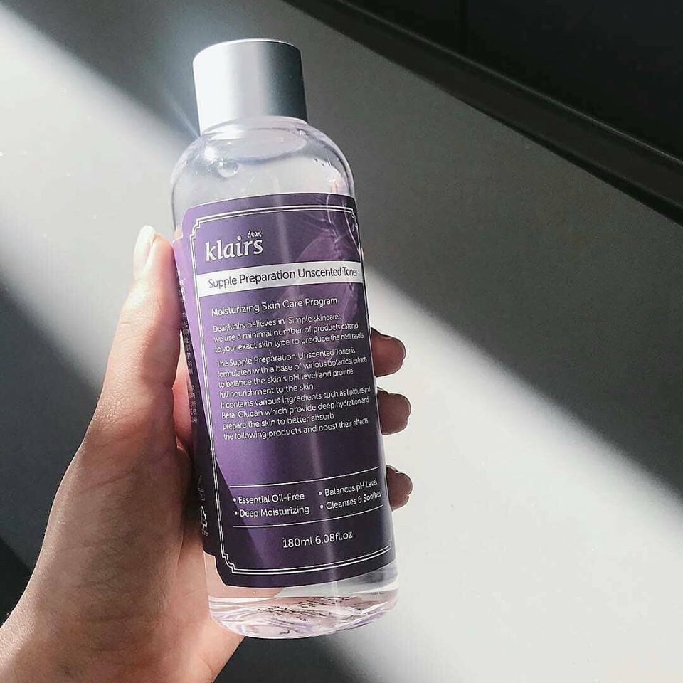 Nước Hoa Hồng Không Mùi Dưỡng Ẩm, Làm Dịu Da Klairs Supple Preparation Unscented Toner