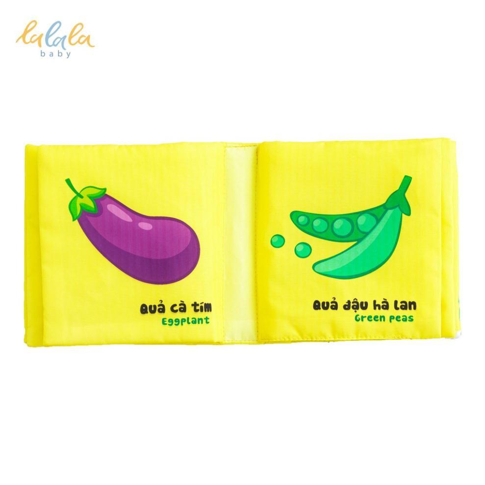 Combo 2 cuốn sách vải Lalala baby, kích thích đa giác quan, kích thước 15x15cm 12 trang