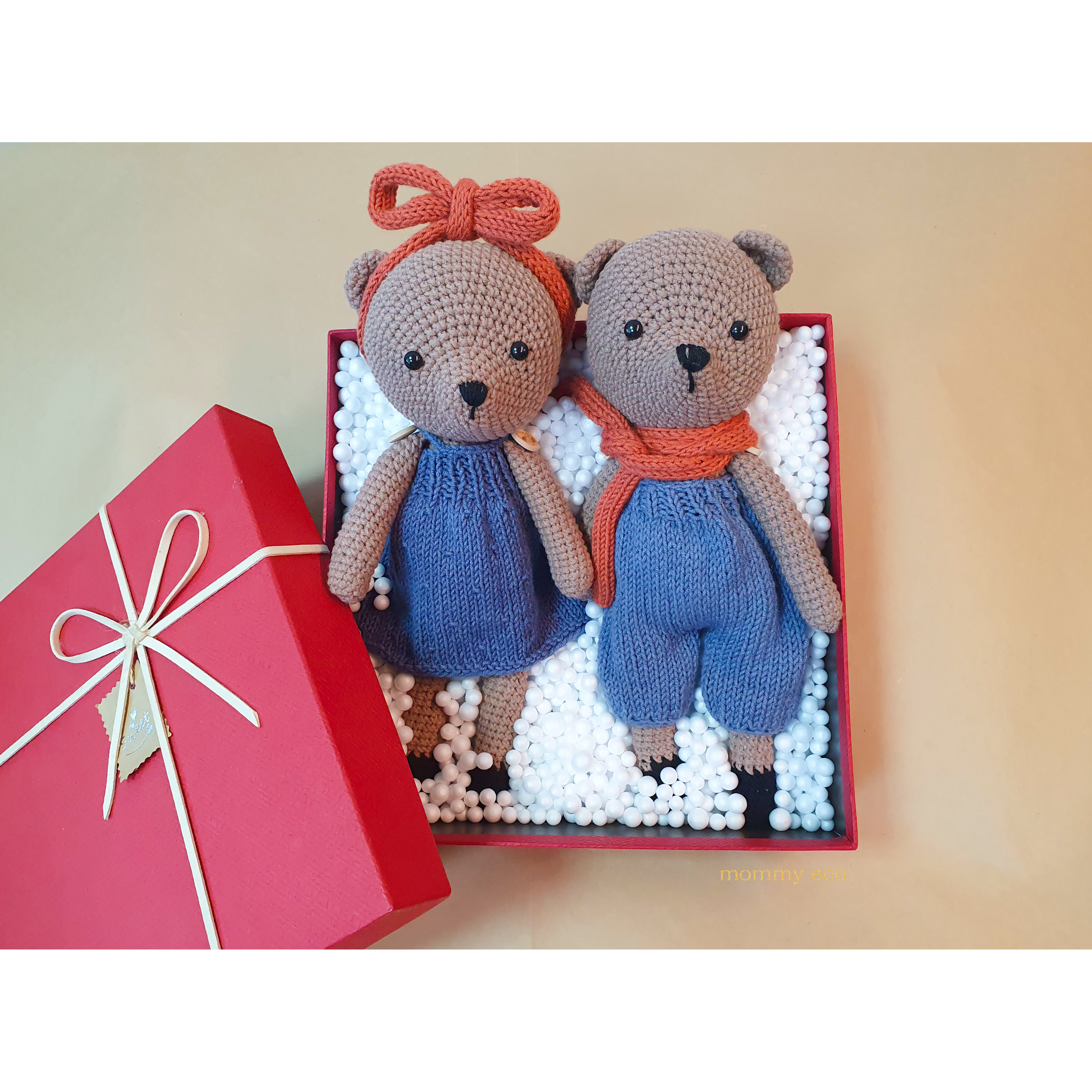 Thú len handmade amigurumi, đan móc thú len, đồ chơi an toàn cho bé. Gấu tình yêu