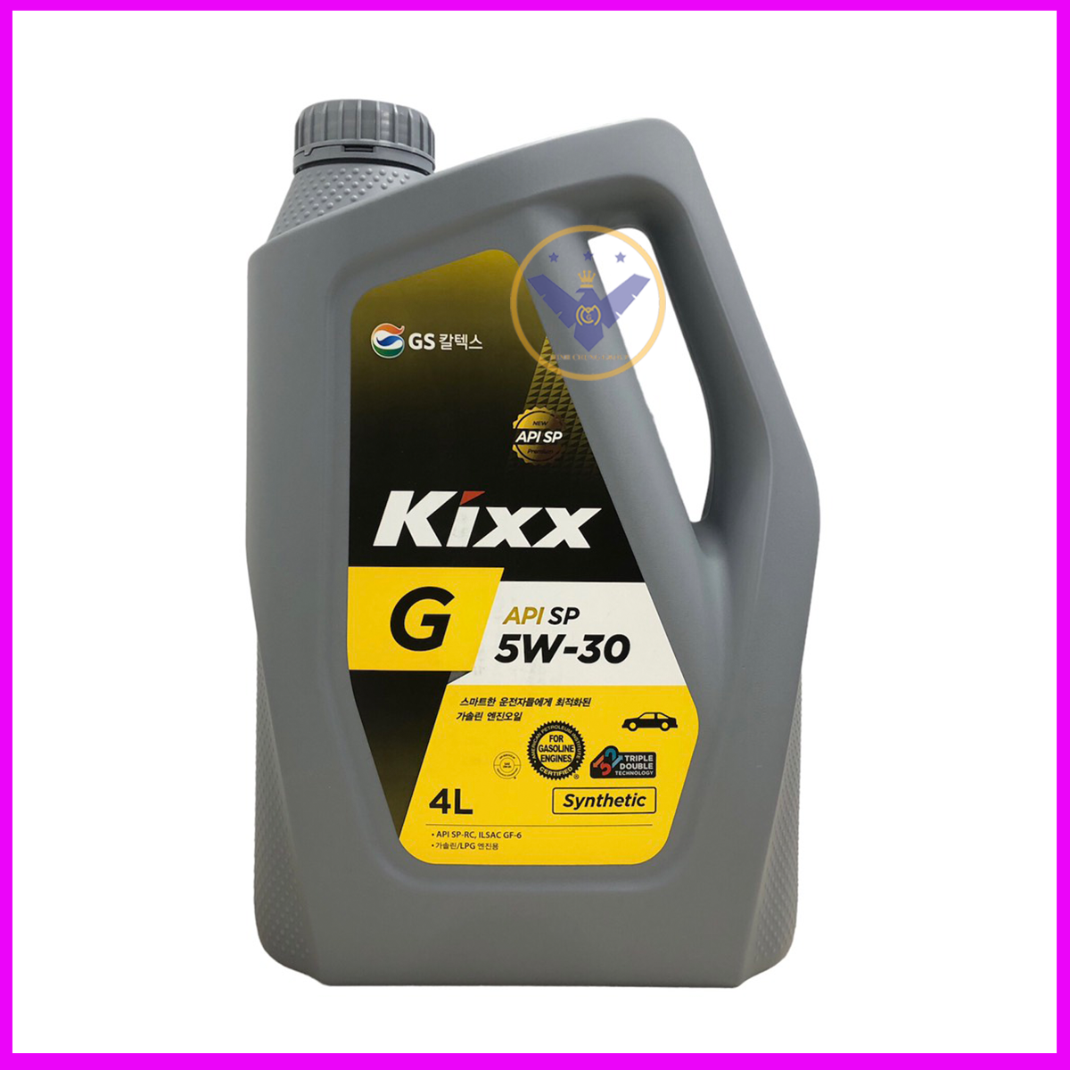 Dầu nhớt ô tô tổng hợp Kixx G API SP 5W30 Hàn Quốc can 4L + Súc rửa động cơ Bluechem 250ml