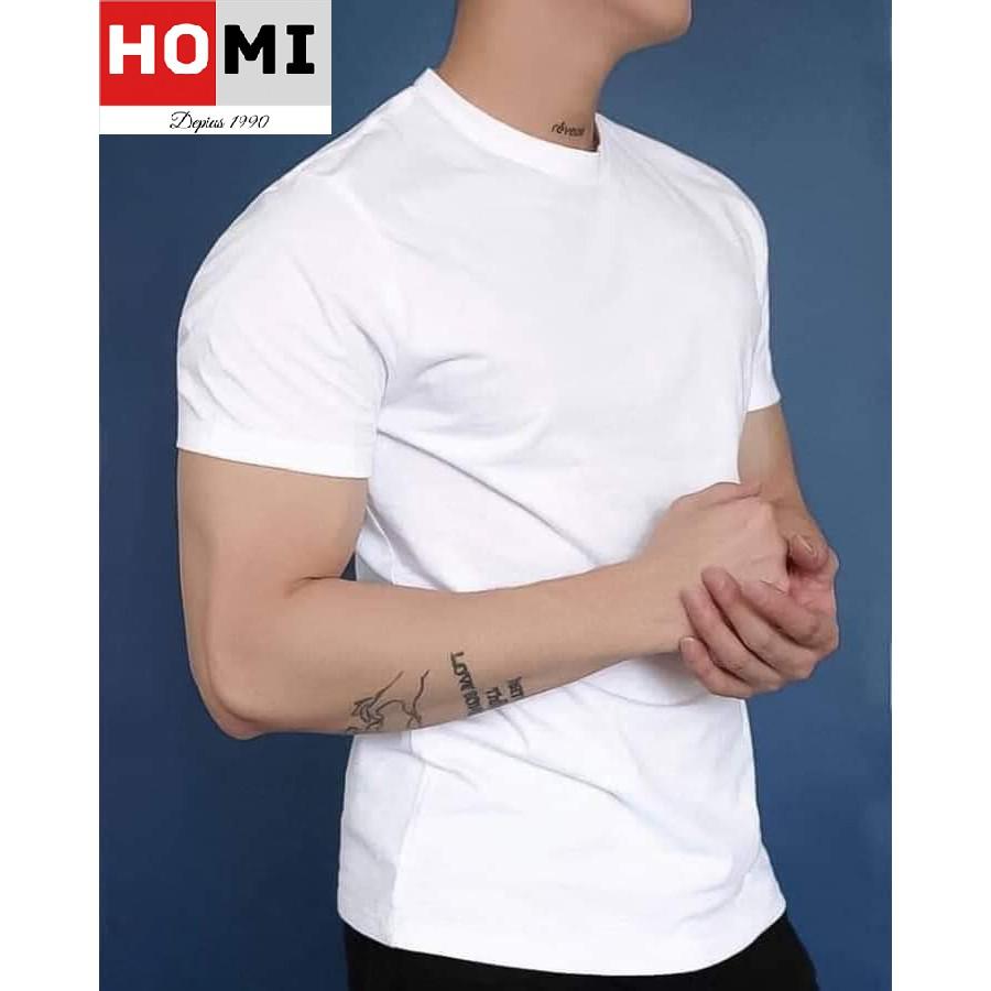 Áo Thun Basic Trơn Unisex 100% cotton, áo form nam tay lỡ màu trắng