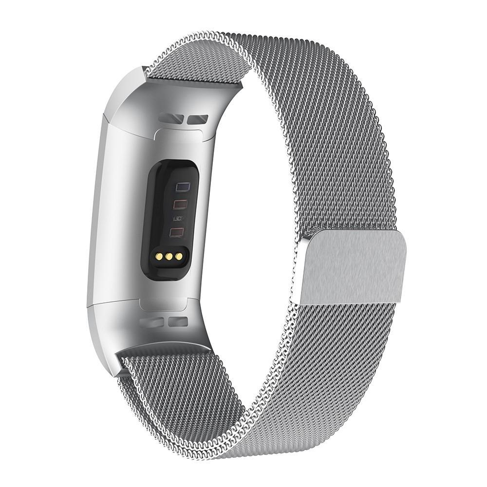 Dây đeo thay thế chất liệu kim loại dạng lưới cho Fitbit Charge 4/Charge 3