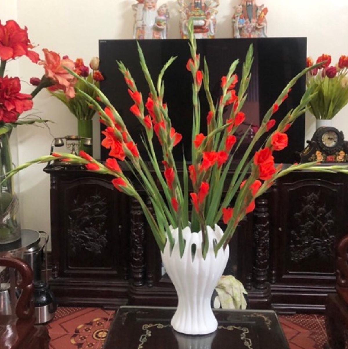 LỌ CẮM HOA BÀN TAY PHẬT - Gốm Sứ Bát Tràng Chuẩn