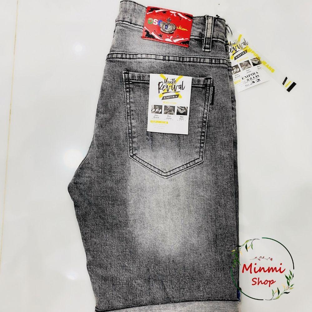 Quần Sọt Jean Nam Short Rin Rách Co Giãn Chất Lượng Hàng VNXK