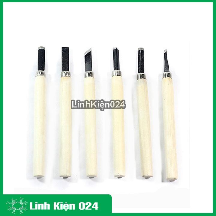 Bộ Dao Tiện Cán Gỗ 6 Chiếc