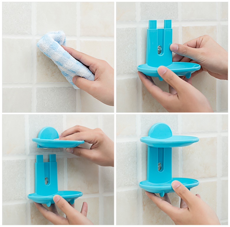 Bộ 4 giá đựng xà bông 2 tầng làm từ nhựa PP cao cấp - made in Japan