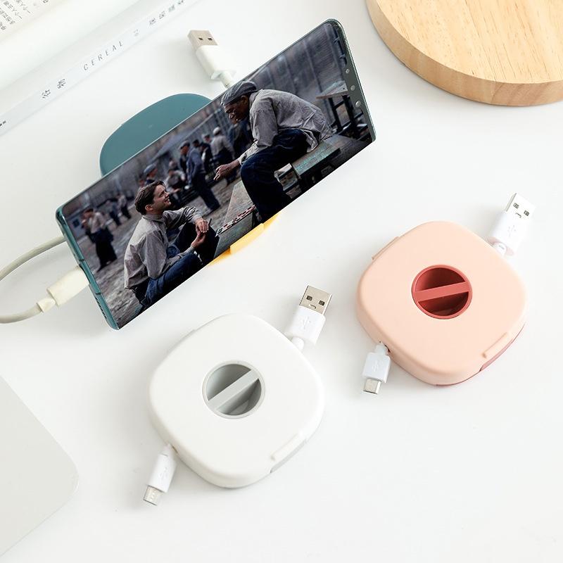 Hộp Đựng Dây Cáp Sạc / Tai Nghe Di Động Có Thể Xoay Được
