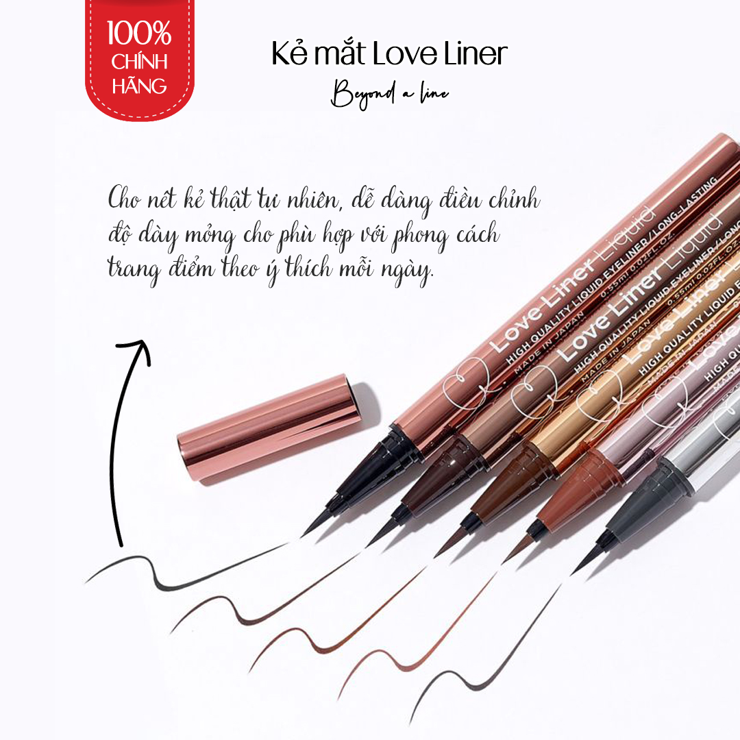 Bút Kẻ Viền Mắt Nhật Bản Không Thấm Nước, Bền Màu, Lâu Trôi Love Liner Liquid Brown Màu Nâu