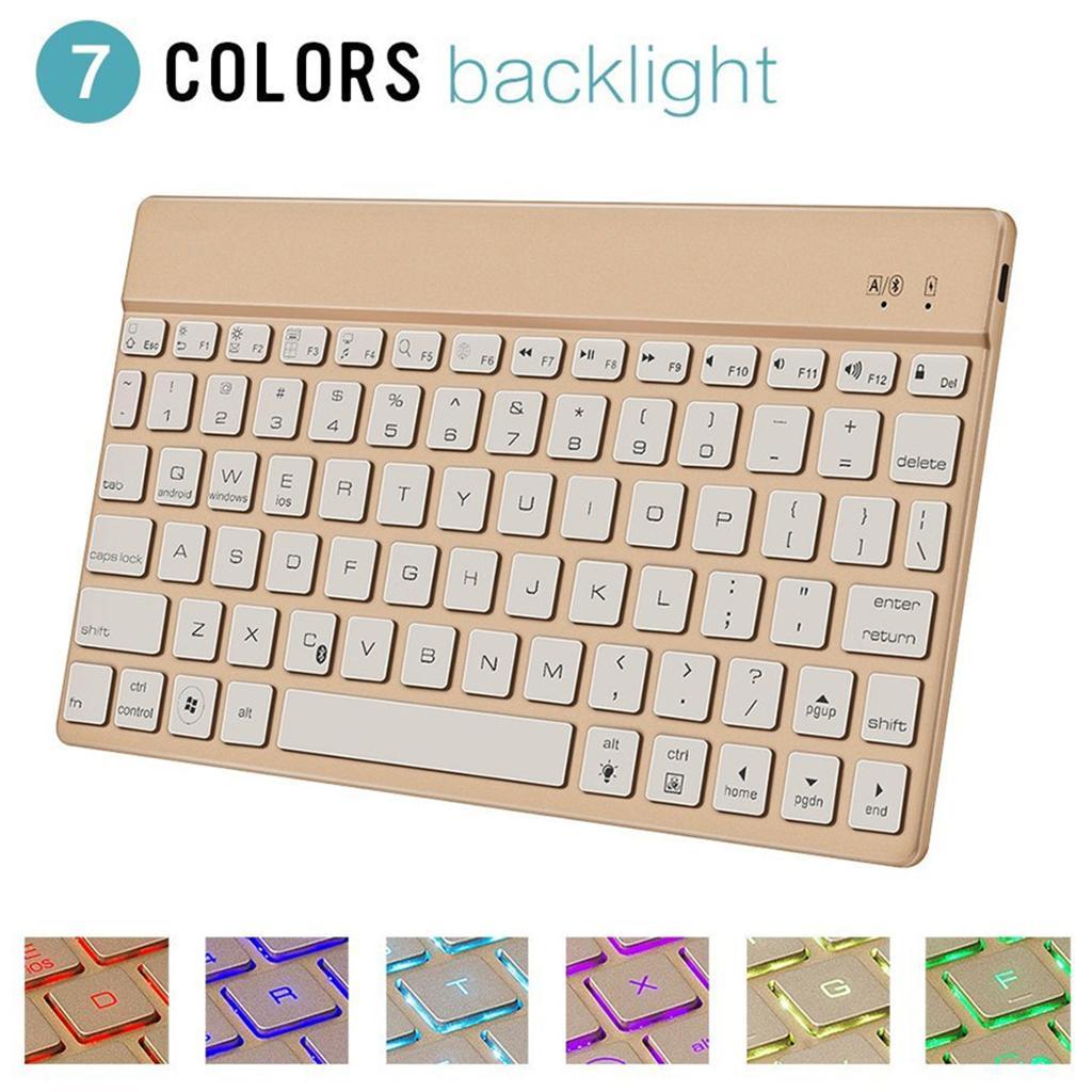 Bluetooth 3.0 Wireless Keyboard 7 Colour Backlit for Android Windows IOS