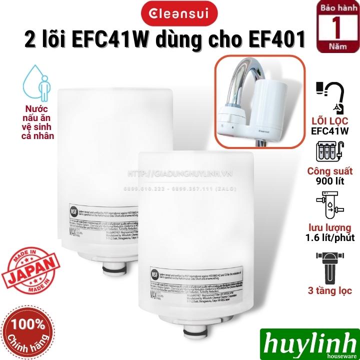 Bộ 2 lõi lọc Cleansui EFC41W dùng cho thiết bị lọc tại vòi EF401 - Sản xuất tại Nhật - Hàng chính hãng