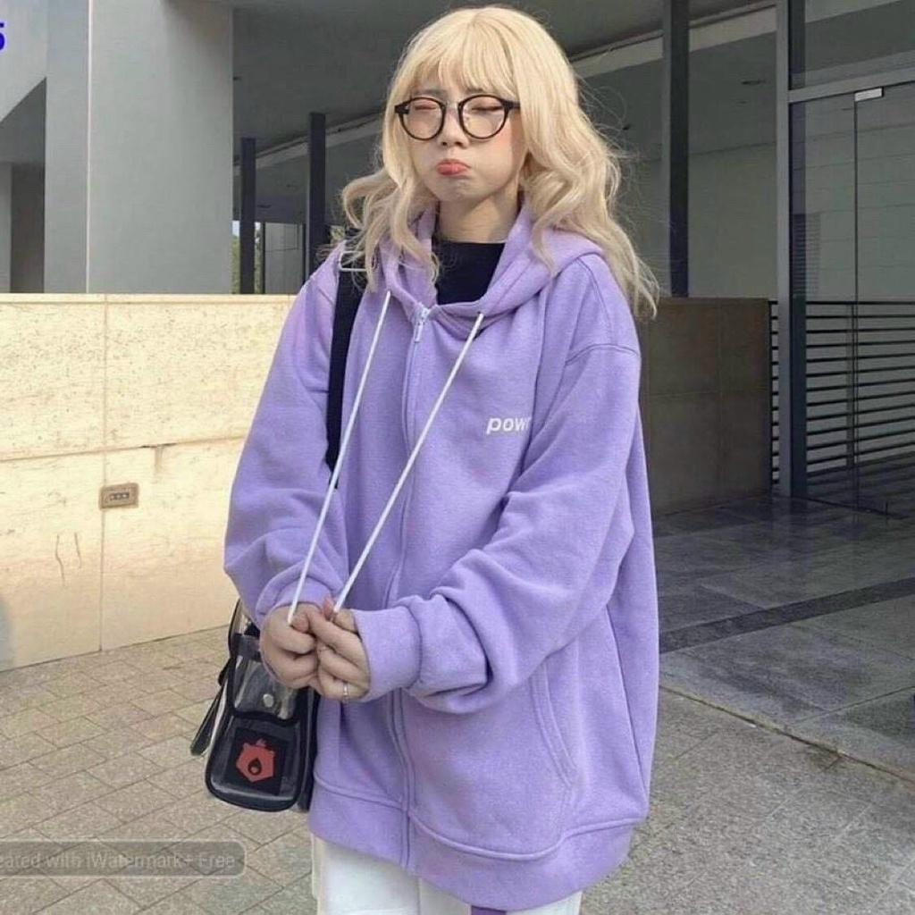 Áo hoodie Nam Nữ form rộng POWR dây kéo thời trang chất nỉ ngoại tp0036