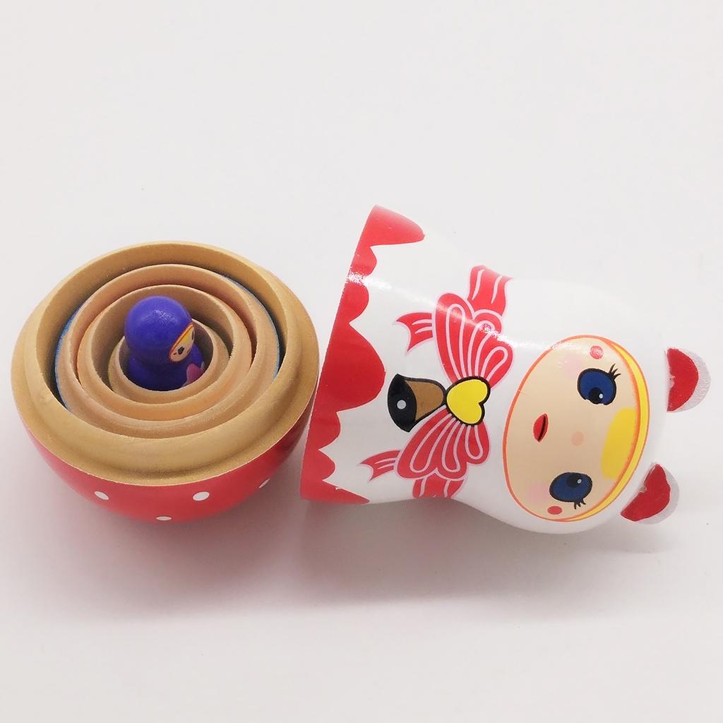 5pcs Russian Nesting Girl Dolls Matryoshka Wooden Handmade Wooden Toys