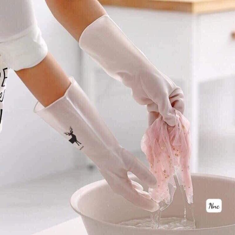 Găng Tay Cao Su Con Hươu Siêu Dai Rửa chén bát, giặt giũ siêu bền