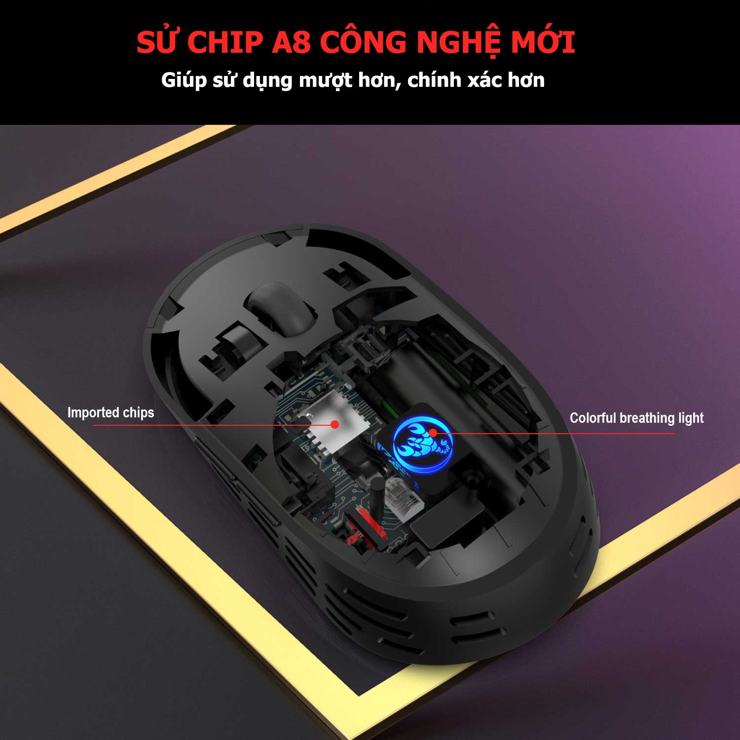 Chuột Không Dây HXSJ T38 Sạc Điện Wireless 2.4Ghz DPI 1600 - Hàng Chính Hãng