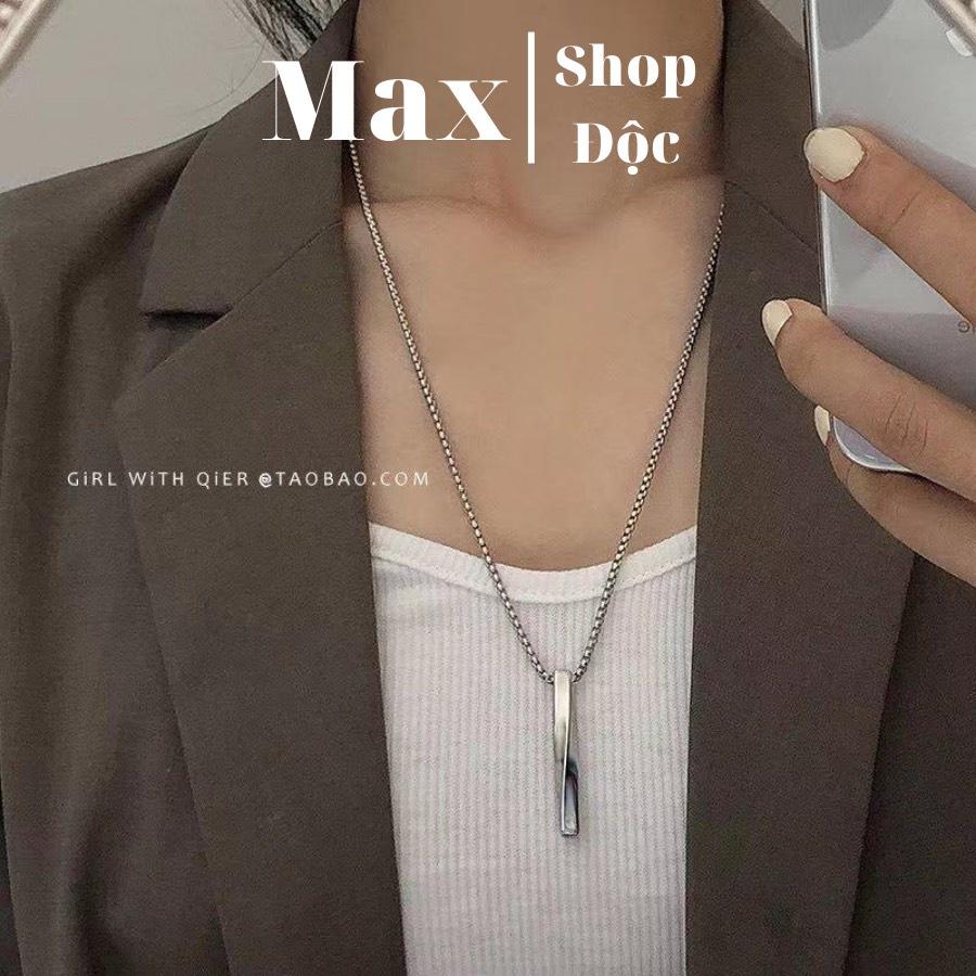 Dây Chuyền Nam Nữ Unisex Basic Veins Brick Titan Không Gỉ Mặt Xoắn Ốc Phá Cách Unisex cho Nam Và Nữ - Maxshopdoc